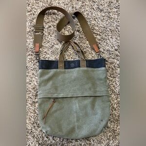 Feed Brand Stylish Olive and Black Crossbody Bag